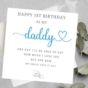 Gelukkige 1e verjaardag As My Daddy-kaart, First Birthday As A Daddy-kaart, verjaardagsgedichtenkaart voor papa, 1e verjaardag As My Daddy-kaart van baby