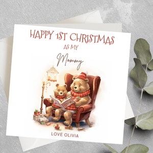 Biglietto di Natale personalizzato per la prima mamma, Biglietto di Natale per la futura mamma, Biglietto di Natale per la nuova mamma, Primo regalo di Natale della mamma dai bambini, Felice primo Natale