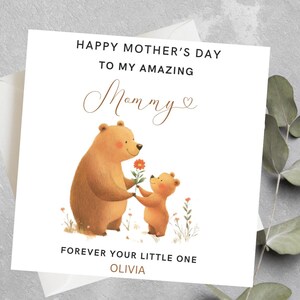 Carte personnalisée pour la fête des mères pour maman, carte sentimentale du nouveau-né, message pour bébé carte fête des mères, jolie carte bébé à maman, 1ère fête des mères