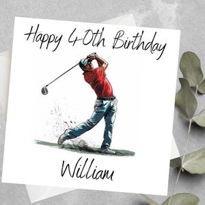 Cartão de aniversário personalizado do golfista, cartão de feliz aniversário do golfista, cartão de golfe personalizado, amante do golfe, presente de aniversário do golfista, aniversário do golfista