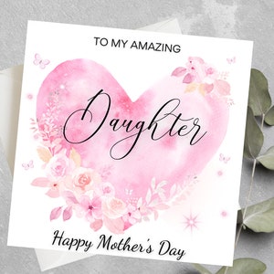 Tarjeta personalizada del Día de la Madre para hija, nuera, 1ª tarjeta del Día de la Madre para hija, tarjeta del Día de la Madre para hija, ahijada