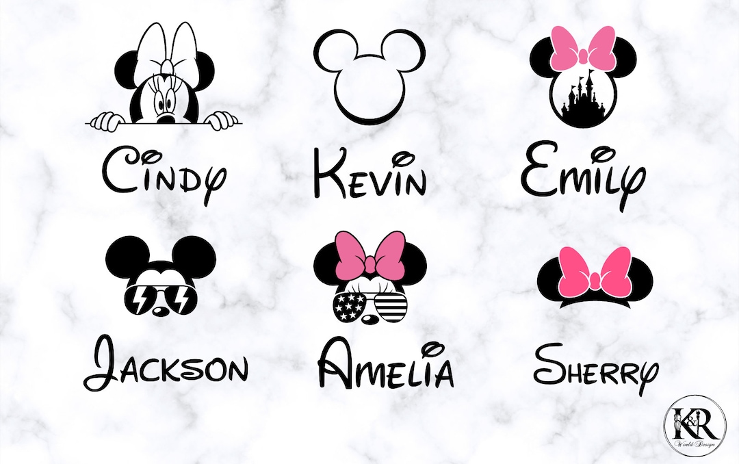 Custom Inspired Disney Decal With Name, Personalized Disney Mickey