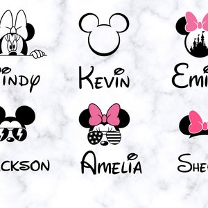 Custom Inspired Disney Decal With Name,  Personalized Disney Mickey Minnie Vinyl  Decal, Disney Font Name Decal, Disney Inspired DIY Decal