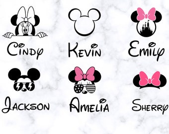 Custom Inspired Disney Decal With Name,  Personalized Disney Mickey Minnie Vinyl  Decal, Disney Font Name Decal, Disney Inspired DIY Decal