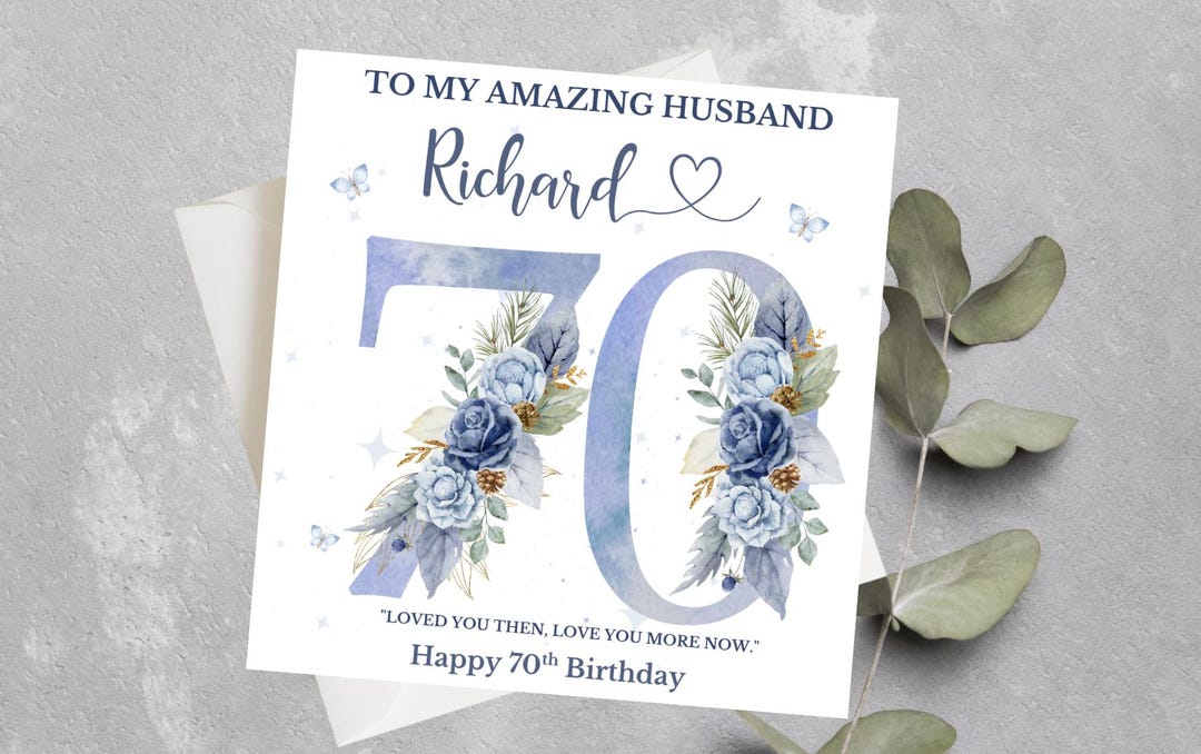 Personalised 70th Birthday Card Husband, 70th Birthday Card for Husband ...