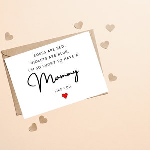 Carte de Saint-Valentin maman pour elle, carte personnalisée de fête des mères, carte d’anniversaire maman Poème cadeau, carte pour maman, carte de maman de Saint-Valentin