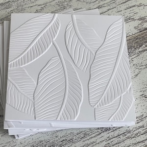 Cartes de correspondance florales blanches en relief (lot de 5), Cartes de correspondance en relief toutes les occasions, Cartes de correspondance en relief vierges à l'intérieur, Cartes de correspondance florales en relief