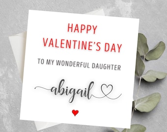 Biglietto di San Valentino personalizzato per la figlia, biglietto di San Valentino semplice per la figlia, regalo di San Valentino per il figlio, biglietto di San Valentino semplice per la figlia, figlio