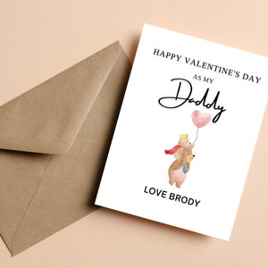 Tarjeta de día de San Valentín de papá para él, tarjeta de papá personalizada de bebé, primer día de San Valentín como mi padre, tarjeta de bebé a papá, papá de San Valentín