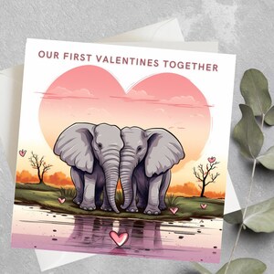 Primera tarjeta del día de San Valentín para novio, tarjeta del día de San Valentín de la novia, 1a tarjeta del día de San Valentín para el marido, tarjeta de San Valentín de la pareja