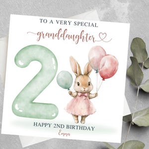Carte d'anniversaire personnalisée petite-fille, fille, nièce, carte d'anniversaire petite-fille, 1,2,3 n'importe quel nombre carte d'anniversaire pour nièce, fille