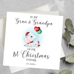 Tarjeta de primera Navidad personalizada para abuela, abuela, abuela, nonna, niñera, regalo de primera Navidad, tarjeta de feliz primera Navidad como mis abuelos