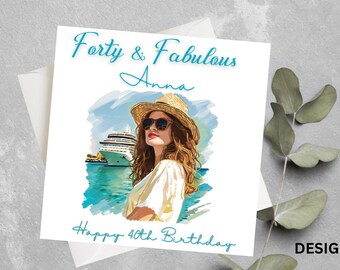 Biglietto Auguri 40° Compleanno Donna - Design Oro E Frasi Speciali - Old English Company - 2