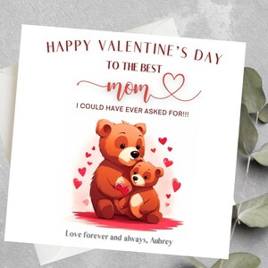 Mamá personalizada 1er día de San Valentín, feliz primer día de San Valentín a la mejor mamá, 1a tarjeta del día de San Valentín para mamá futura, nueva mamá San Valentín