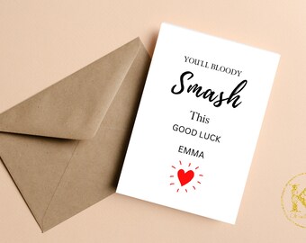 Good Luck-kaart, You Can Do It-kaart, nieuwe baan Good Luck-kaart, goed uitgevoerde kaart, je hebt deze gelukskaart, nieuwe avontuur Good Luck-kaart