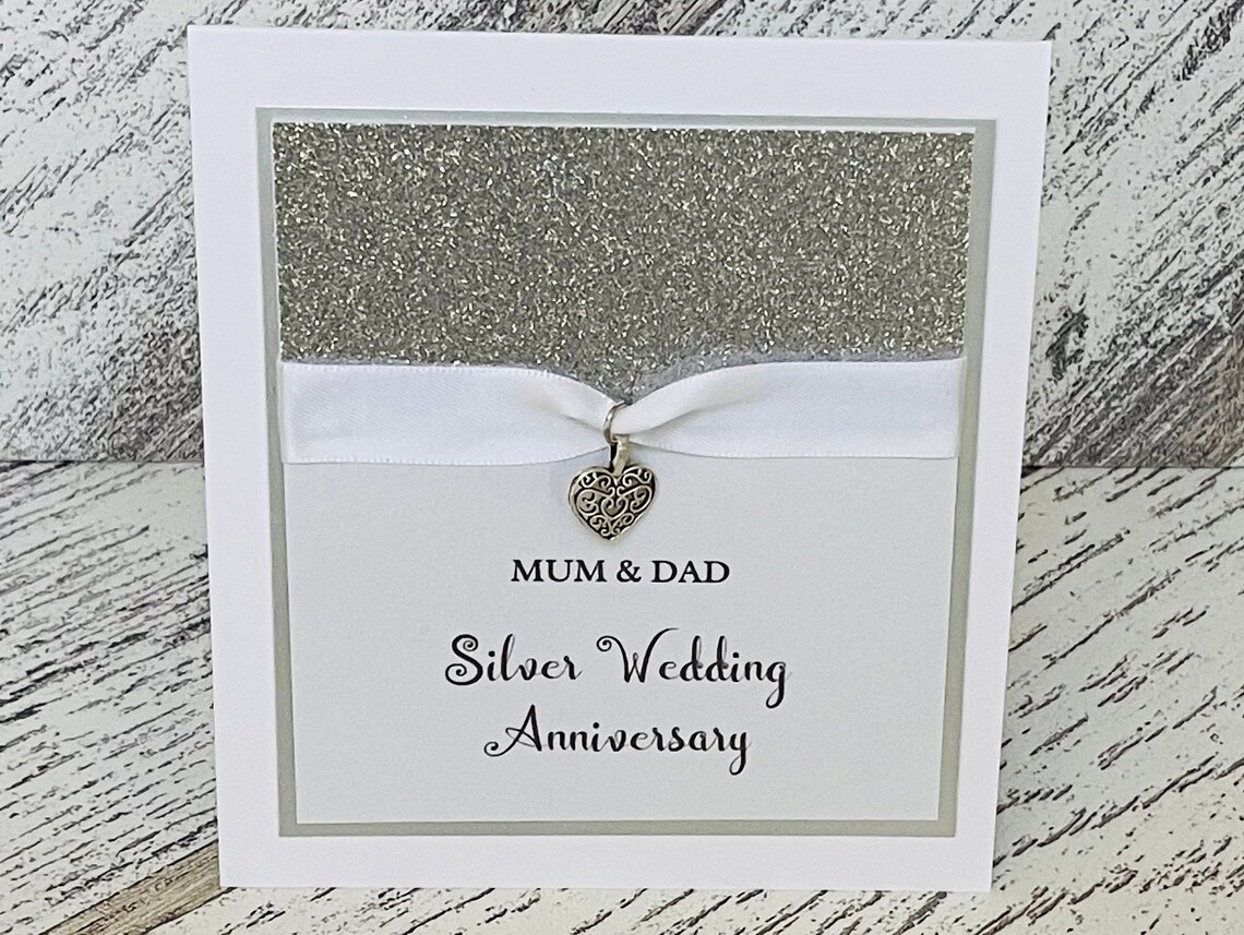 Metallic Silver 25th Wedding Anniversary Thank You Card | Zazzle - View #7