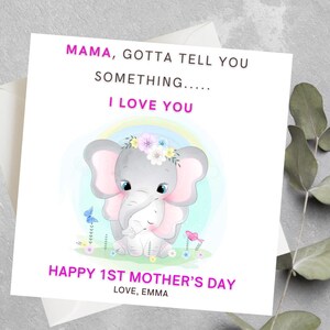 Première carte personnalisée de fête des mères pour une maman, à une maman spéciale, carte de fête des mères maman, bonne 1ère carte de fête des mères, première carte de fête des mères
