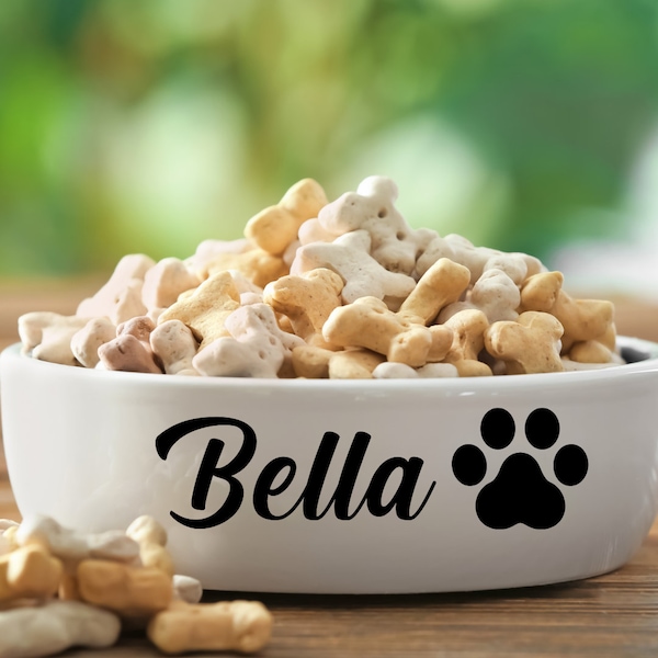 Personalized Pet Food and Water Bowl Name Decal Label | Dog Bowl Sticker | Cat Bowl Sticker | Pet Name Decal - Dog Bowl Decal Sticker Custom