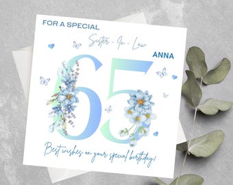 65th Birthday Card For Her, Sister 65th Birthday Card, Sister In Law 65th Birthday Card, 65th Birthday Card For Mum, 65th Birthday Cards