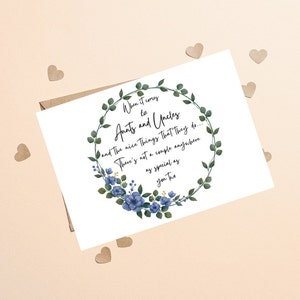 Tarjeta con poema para tías y tíos, tarjeta de amor para tía y tío, tarjeta de San Valentín para tía y tío, tarjeta con poema para tía y tío