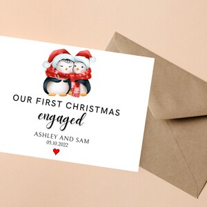 Personalisierte Weihnachtskarte für Verlobte, Verlobte Weihnachtskarte, Erste Weihnachten Verlobungskarte, 1. Weihnachtskarte für Freund, Freundin