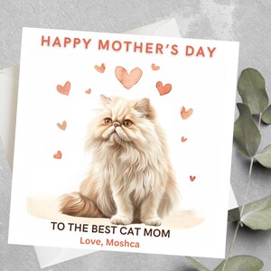 Cartão personalizado do dia das mães do gato, presente do dia das mães da mãe do gato, mãe do gato, cartão do dia das mães dos pais do gato, para o melhor cartão do dia das mães da mãe do gato