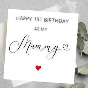 Carte personnalisée pour le 1er anniversaire de maman, joyeux 1er anniversaire en tant que maman, maman, grand-mère, carte de nounou, carte de premier anniversaire en tant que maman personnalisée