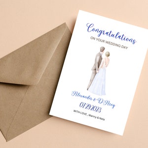 Carte de jour de mariage personnalisée, carte de jour de mariage personnalisée, carte de jour de mariage de félicitations, carte de mariage de félicitations, jour de mariage de la mariée et du marié
