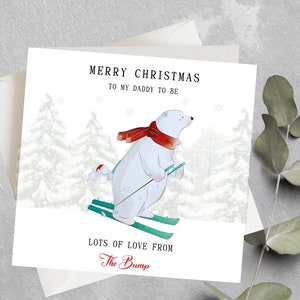 Papa pour être carte de Noël, carte de Noël nouveau papa, de la carte de Noël Bump, carte papa de Noël, carte de Noël à papa de Bump