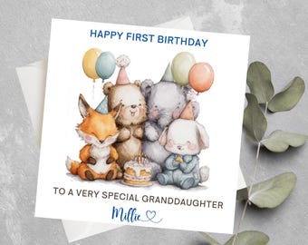 Personalised 1st Birthday Card For Girl, First Birthday Card Girl, Girl First Birthday Card, Girl First Birthday Gift, 1st Birthday Gift