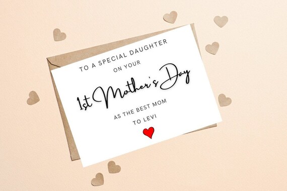 Personalized Mothers Day Card to Daughter 1st Mothers Day Card