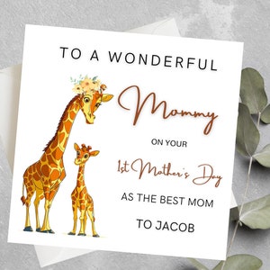 Cartão de primeiro dia das mães personalizado para a mamãe, primeiro presente de dia das mães do bebê, primeiro presente de dia das mães da mamãe, cartão de feliz primeiro dia das mães