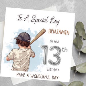 Carte d'anniversaire de baseball personnalisée pour petit-fils, fils, neveu, cousin, carte d'anniversaire de baseball, petit-fils, fils, neveu cadeau d'anniversaire de baseball