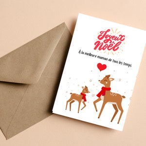 Best Mom Ever Christmas Card in Français, Joyeux Noël à la meilleure maman de tous les temps, Merry Christmas To Best Mom Card In Français