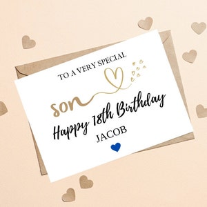 Cita de tarjeta de cumpleaños de hijo personalizada Mayoría de edad 21 18 16 30 Tarjeta de hijo maravilloso para él Cualquier edad, Cita de tarjeta de cumpleaños de hijo para él