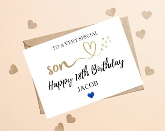 Personalised Son Birthday Card Quote Coming of Age 21st 18th 16th 30th Wonderful Son Card for him Any Age, Son Birthday Card Quote For Him