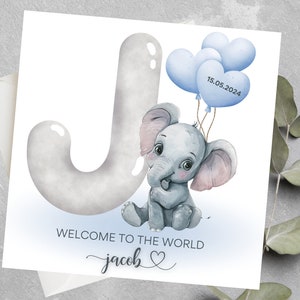Carte de naissance, carte de naissance personnalisée pour neveu, petit-fils, cadeau pour nouveau petit-fils, filleul, neveu, carte de bienvenue personnalisée
