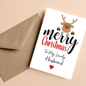 Joyeux Noël à mon adorable mari, carte de Noël pour mari, carte de Noël pour mari, carte de Noël pour petit ami, à mon mari