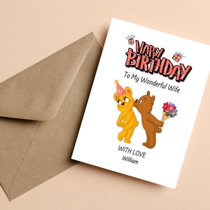 Alles Gute zum Geburtstag an meine wunderbare Frau, Frau personalisierte Geburtstagskarte, personalisierte Geburtstagskarte für Frau, süße Frau Geburtstagsgeschenk