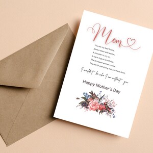 Carte spéciale fête des mères, carte sentimentale pour maman, je ne serais pas ce que je suis sans toi, carte de remerciement maman, carte de fête des mères sentimentale