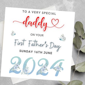 Biglietto personalizzato per la prima festa del papà, papà, prima festa del papà, nonno, papà, primo regalo per la festa del papà, per un papà speciale, papà, prima festa del papà