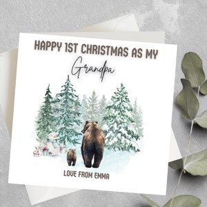 Carte de Noël personnalisée grand-père 1ère, premier Noël en tant que carte grand-père, 1ère carte de Noël pour grand-père, grand-père papa 1ère carte de Noël