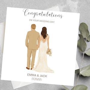 Cartão de casamento personalizado para casal – Cartão de casamento para recém-casados – Cartão de parabéns pelo casamento – Cartão de lembrança de casamento personalizado