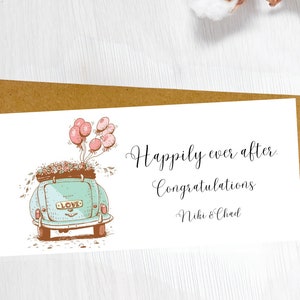 Carte cadeau de mariage, porte-monnaie félicitations, cadeau de mariage, carte-cadeau de mariage, carte de voeux Just Married, cadeau de mariage