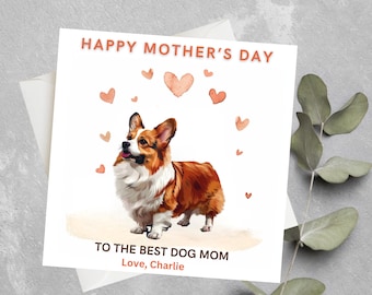 Personalised Dog Mother's Day Card, Dog Mother's Day Gift, Dog Mom, Dog Parents, Dog Mother's Day, To The Best Dog Mother's Day Card