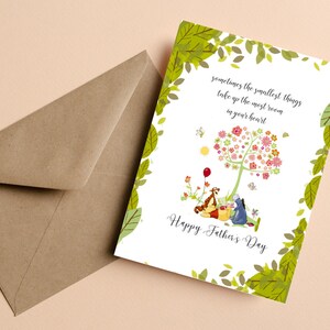 Winnie l'ourson Sentiment classique carte de fête des pères, Winnie l'ourson amour citation carte de voeux, carte de citation de sentiment pour cadeau de fête des pères