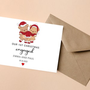 Carte de Noël personnalisée pour fiancé, carte de Noël fiancée, première carte de Noël fiancée, 1ère carte de Noël pour petit ami, petite amie