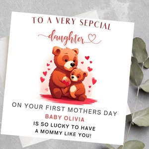 Biglietto personalizzato per la prima festa della mamma per figlia, biglietto per la prima festa della mamma per figlia, prima festa della mamma come mamma, prima festa della mamma per la figlia