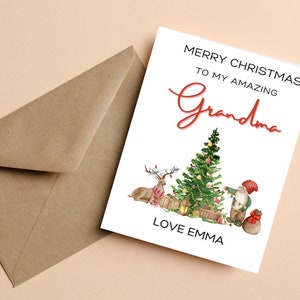 Merry Christmas To My Amazing Oma, personalisierte Großeltern Weihnachtskarte, Oma Weihnachtskarte, personalisierte Opa Weihnachtskarte