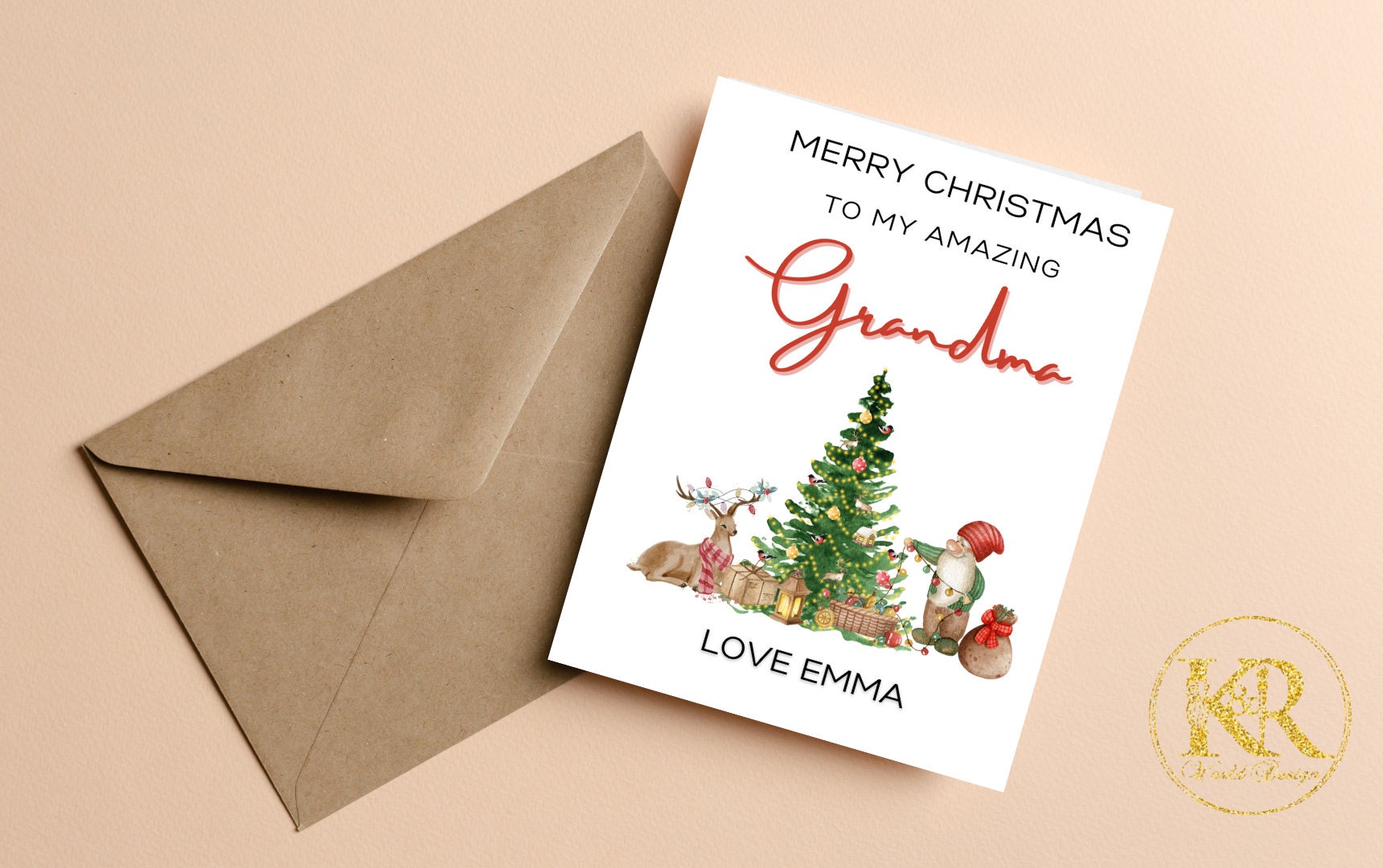 Tarjeta De Navidad Para Abuelo Boofle – Tarjeta De Navidad Para Abuela Y Abuelo – Tarjeta De Navidad